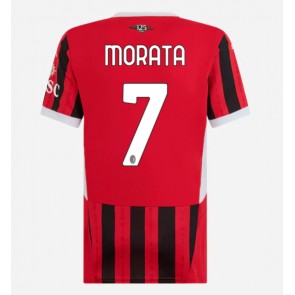 Billiga AC Milan Alvaro Morata #7 Hemmatröja Dam 2024-25 Kortärmad